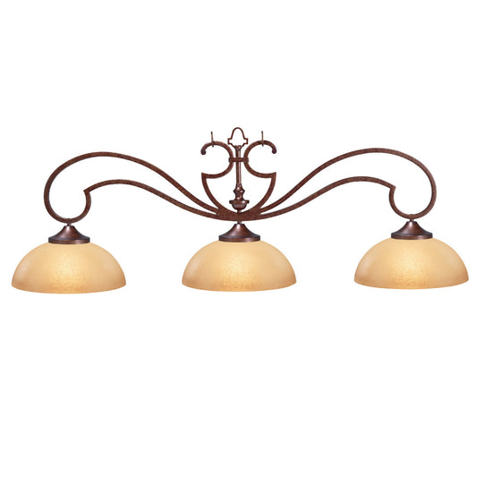 HJ Scott 52" Wrought Iron 3-Shade Billiard Light - photo 2
