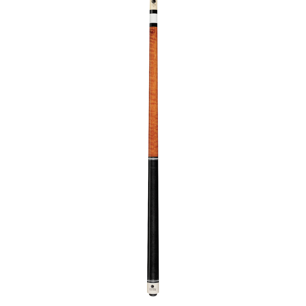 Lucasi Custom Antique Stained Curly Maple Cue with Black Linen Wrap - photo 2