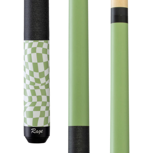 Rage Lime Green Checker Flag Cue with Black Linen Wrap - photo 1