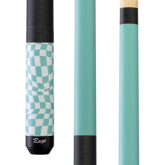 Rage Sky Blue Checker Flag Cue with Black Linen Wrap - photo 1